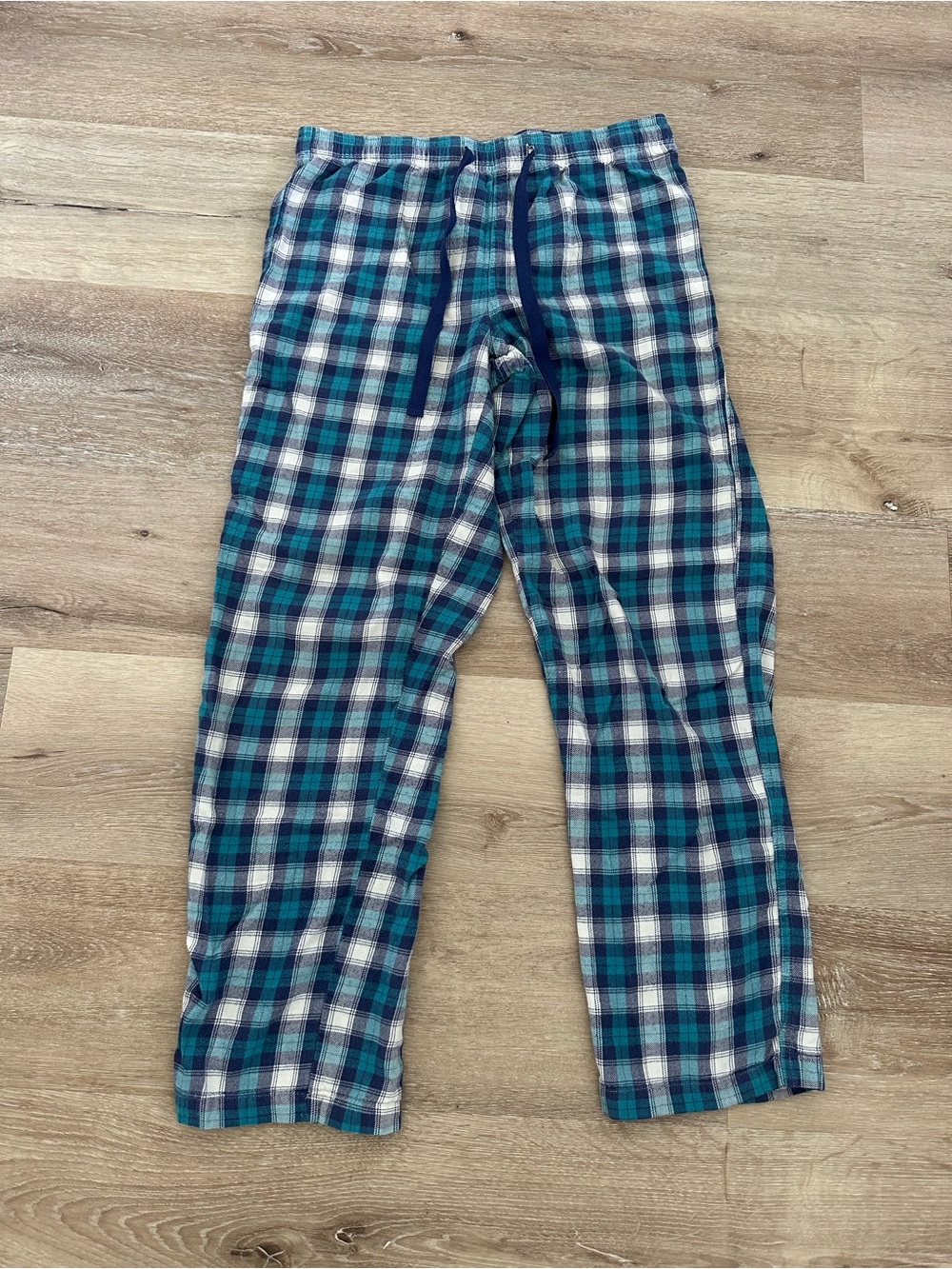 Plaid Jogger Pants in Blue and Green